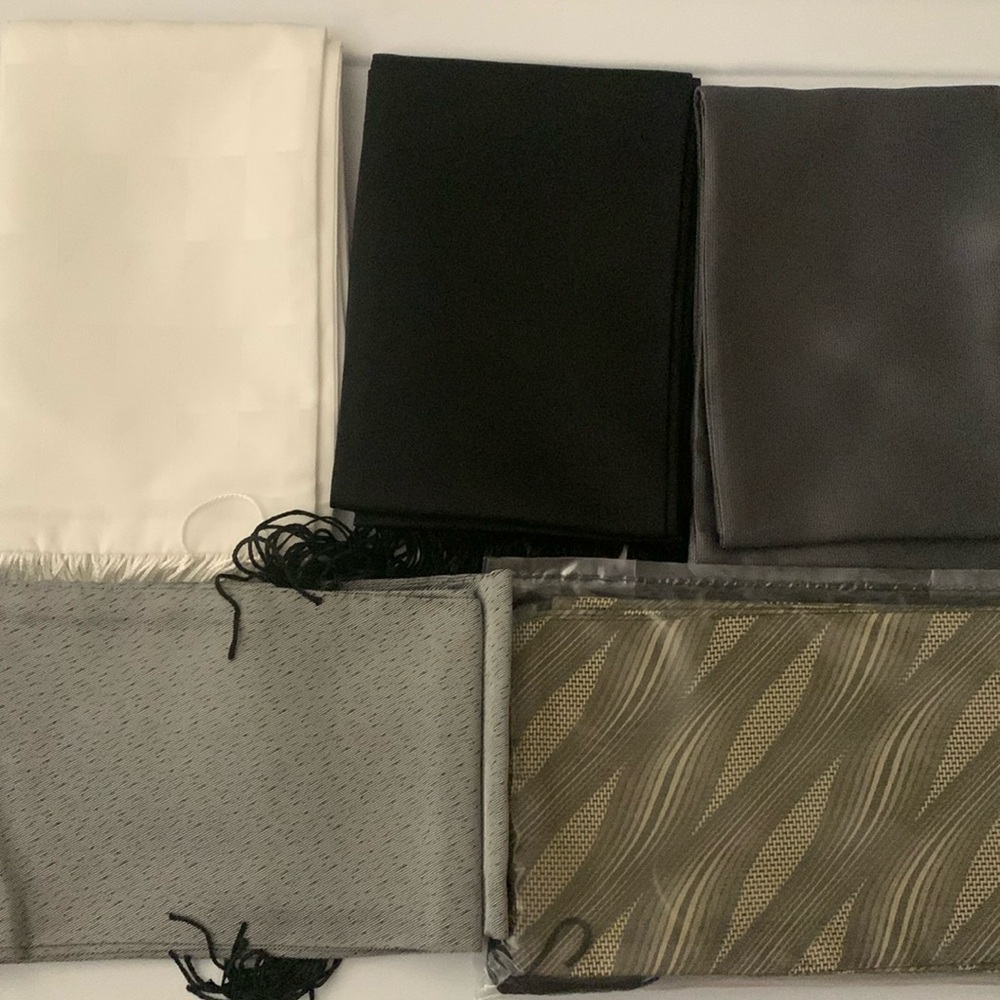Five dress scarves